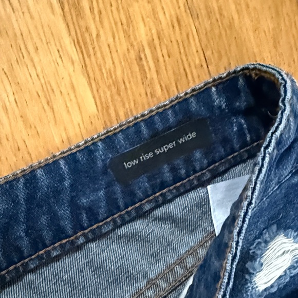 Circus NY Sam Edelman Low Rise Super Wide Leg Distressed Jeans Size 28 - Picture 5 of 8